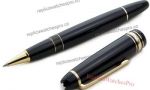 Replica Mont Blanc Pen - Meisterstuck Black w Gold Clip Rollerball Pen